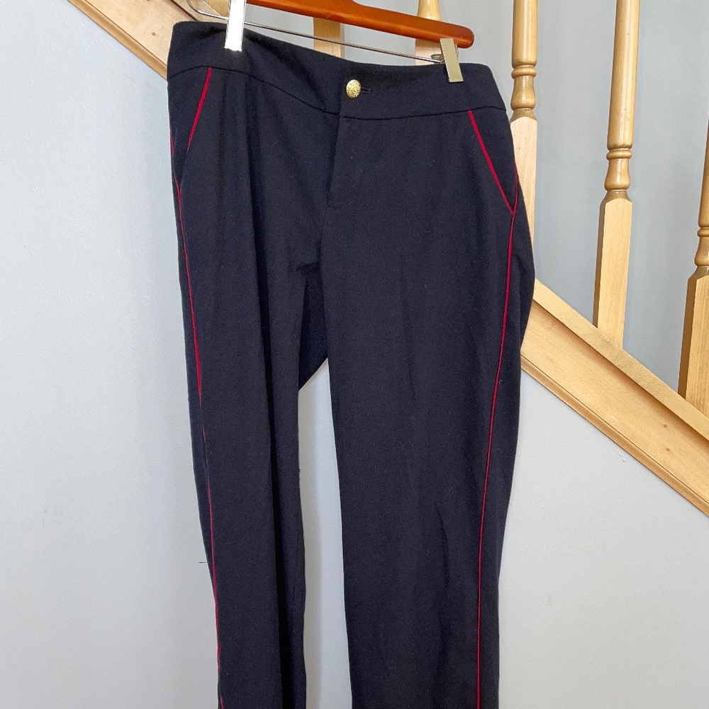 A New Day Navy  W/ Red Pinstripe Straight leg Trouser sz 4